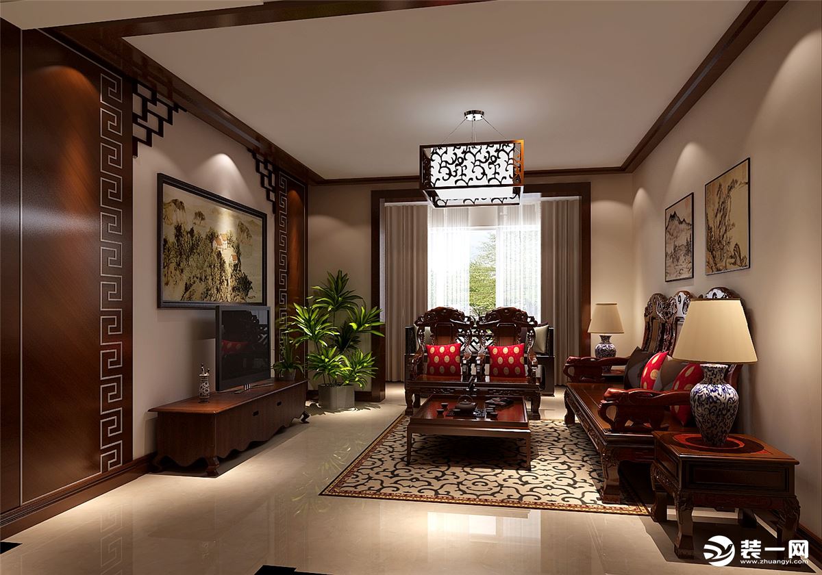 客厅 全包圆装饰金色漫香苑100平二室现代家装效果图