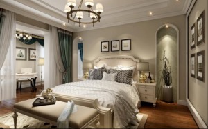 全包圆装饰玫瑰园220㎡美式风格装修效果图卧室