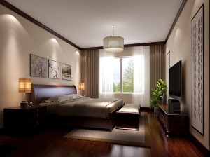 卧室 全包圆装饰金色漫香苑100平二室现代家装效果图