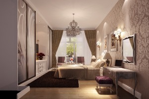 卧室 全包圆装饰金色漫香苑100平二室现代家装效果图