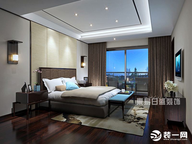 长乐别墅420平新中式风格卧室装修效果图
