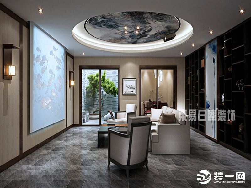 长乐别墅420平新中式风格餐厅装修效果图