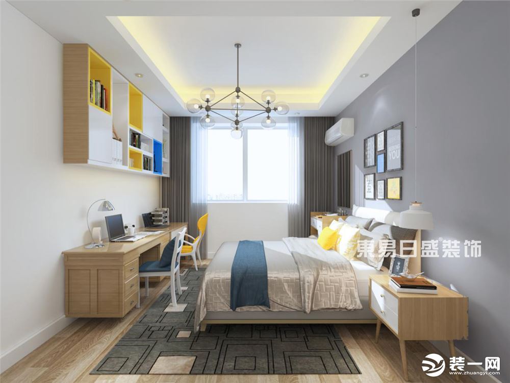 中星海兰苑110平米现代风格卧室装修效果图
