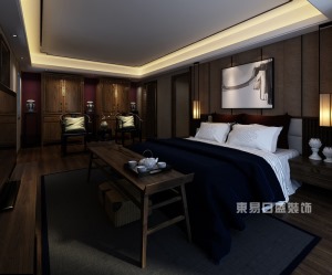 中国第一城230平新中式卧室装修效果图