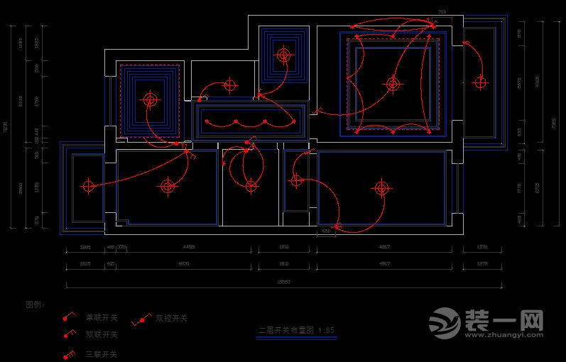 北国明珠复式二层开关布置图