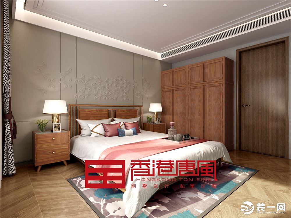 济南绿地IFC国金中心新中式风格装修——卧室装修