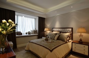 荔山公寓88平三居室美式风格效果图卧室