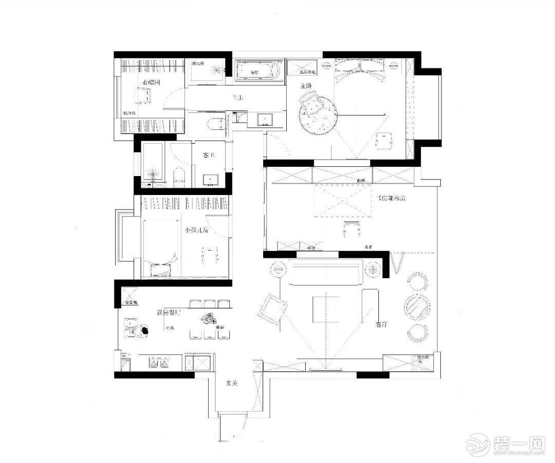 整體戶型方正，活動區(qū)域開闊，居住舒適度高；全明戶型，各部分空間均有窗，可保證整體空間采光和通風(fēng)，居住