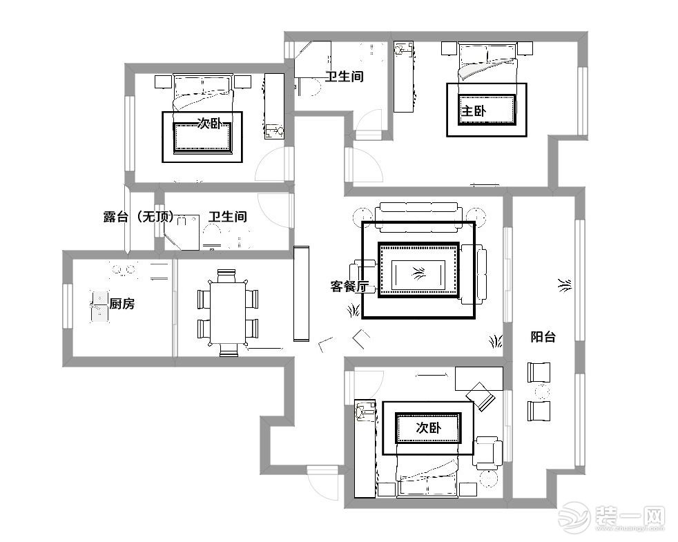 天地源拾锦香都+现代简约风格+16万