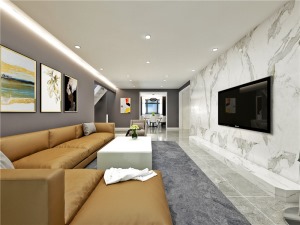 凤城天鹅湖249跃层客厅装修设计效果图
