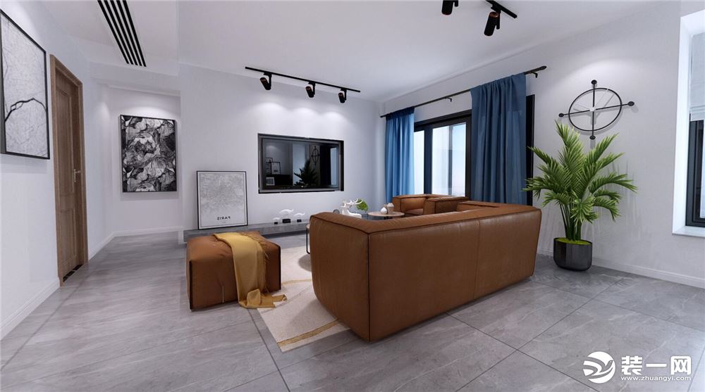 宁江大院118平三居室北欧风格效果图造价7.27万--客厅效果