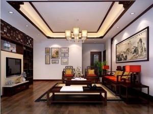 永威城三居室中式风格装修造价10万