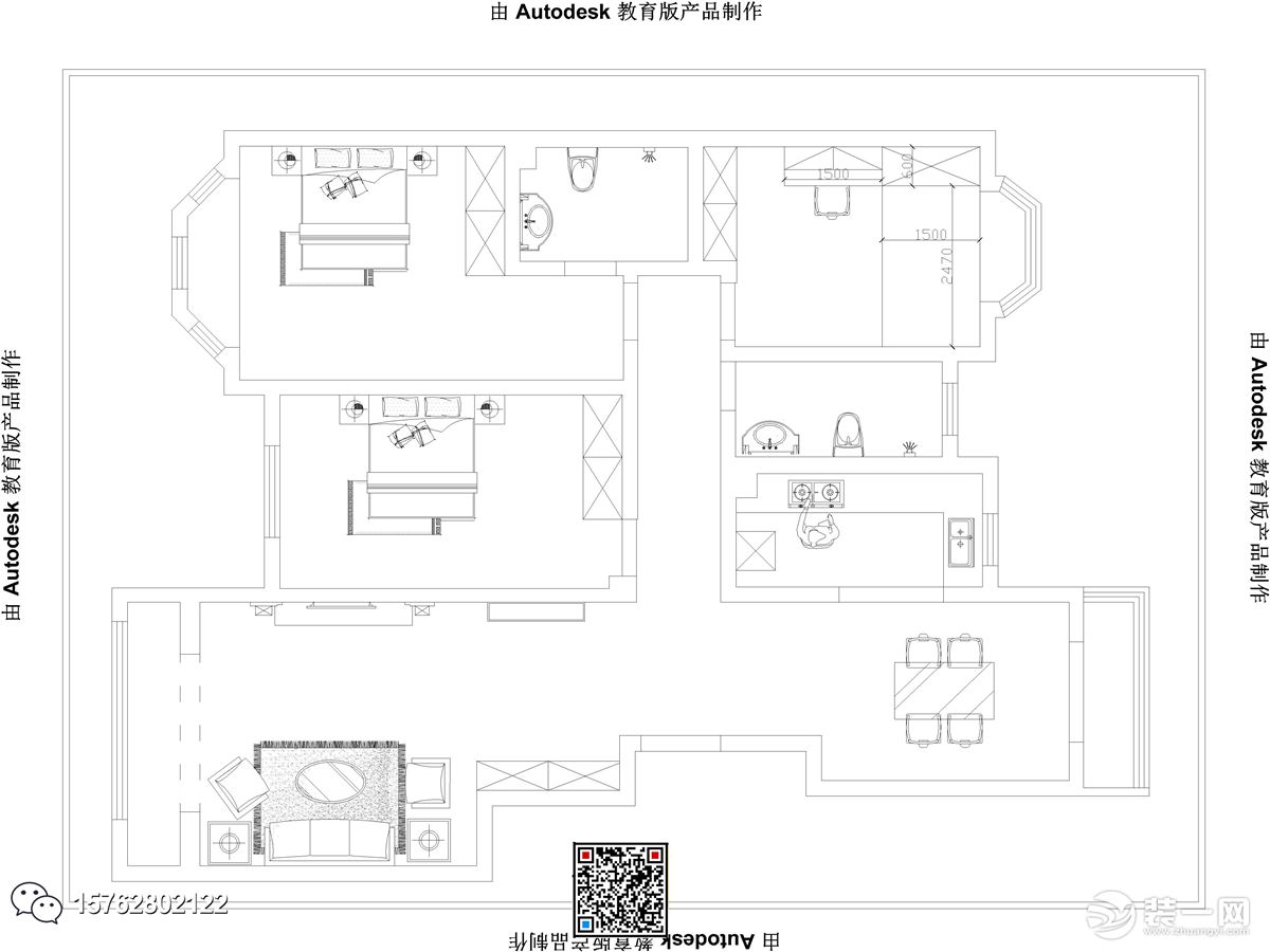 淄博学苑小区130㎡现代中式风格-淄博九创装饰