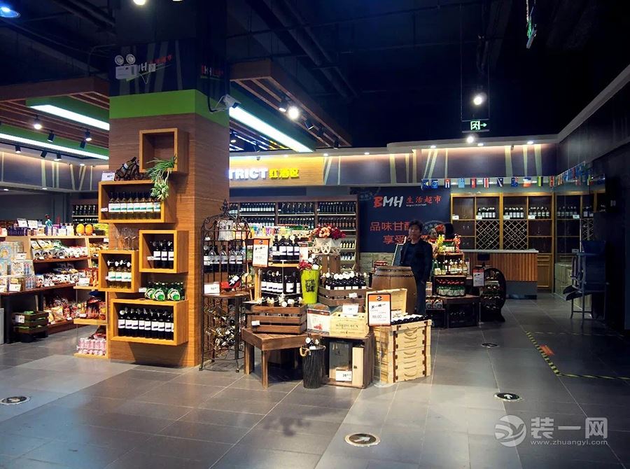 BNH超市-東莞大型商超裝修案例-紅酒區