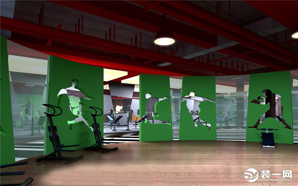 西安炫酷健身房装修设计效果图