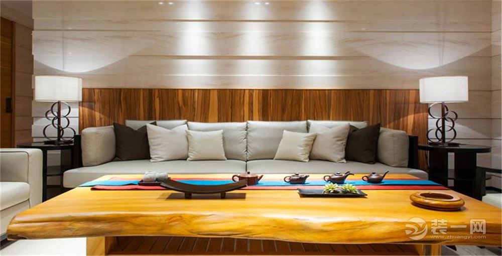 福州三江城165平米四居室中式风格客厅、沙发、沙发背景墙