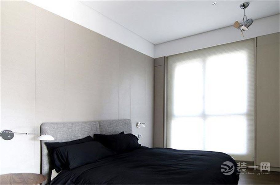 福州永嘉苑86平米三居室现代风格卧室、背景墙、飘窗、床