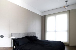 福州永嘉苑86平米三居室現代風格臥室、背景墻、飄窗、床