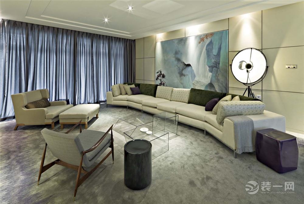 现代风格三居室沙发背景墙装修设计
