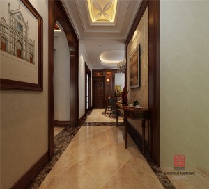 【金舍装饰】大者别墅440平米欧式新古典风格装修案例走廊装修