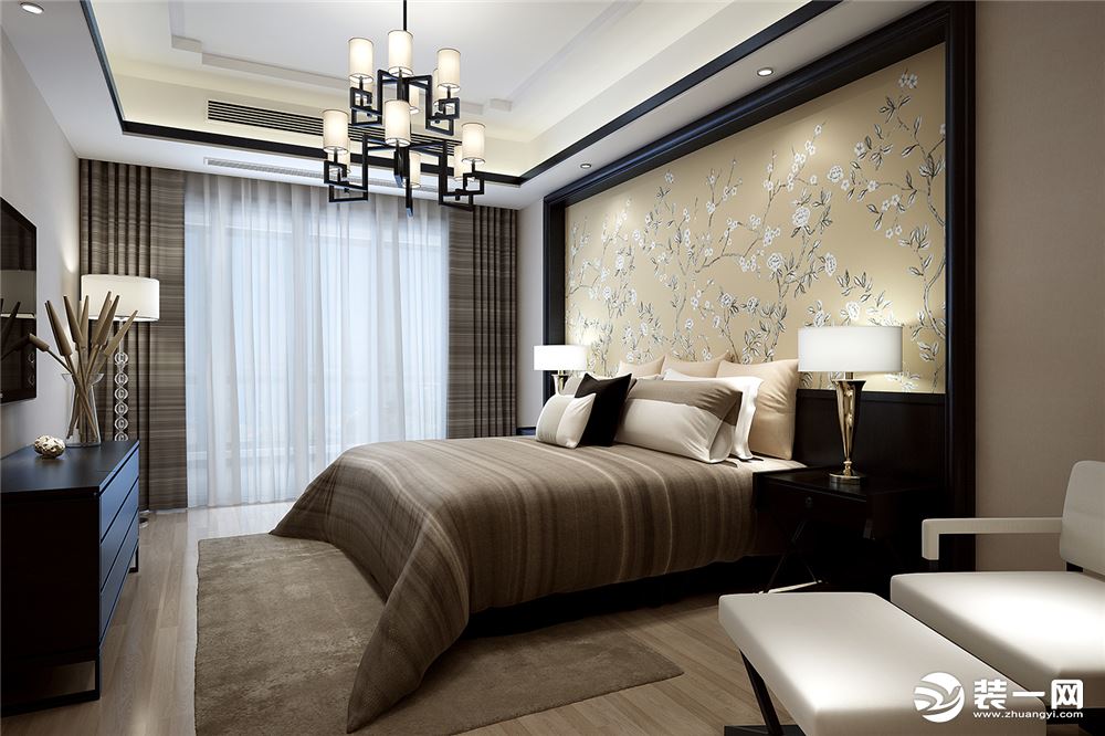 卧室【宁波尚层装饰】绿地新都会 中式风格400平方米设计案例