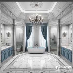 卫浴室【尚层全案作品】 600平法式风格别墅装修设计案例