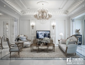 客厅【尚层全案作品】 600平法式风格别墅装修设计案例