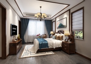臥室窗簾【寧波尚層裝飾】逸家園  中式風格 360平方米裝修效果圖