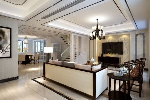 客厅【宁波尚层装饰】绿地新都会 中式风格400平方米设计案例