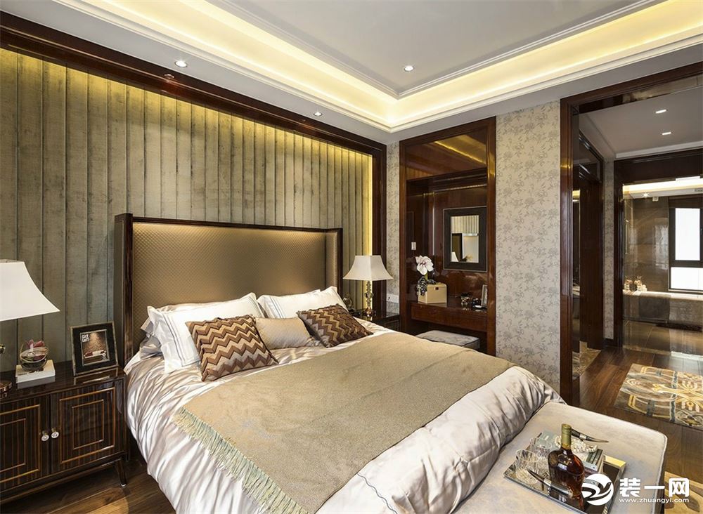 洲际银海湾三居室新中式风格造价16万--卧室