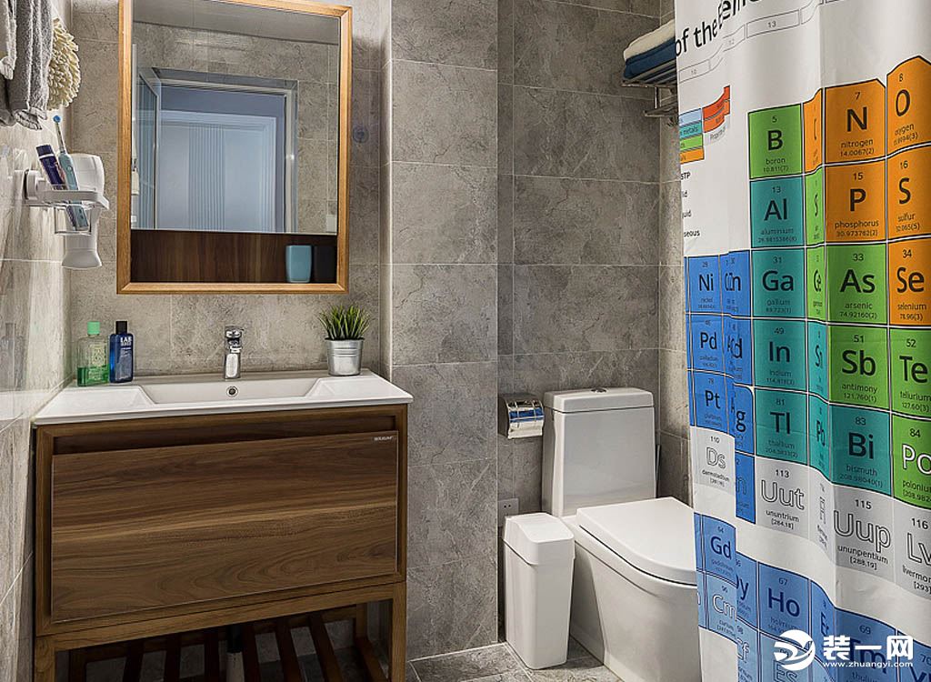 【众意装饰】 金沙城110平三室13万北欧风格装修效果图--卫生间