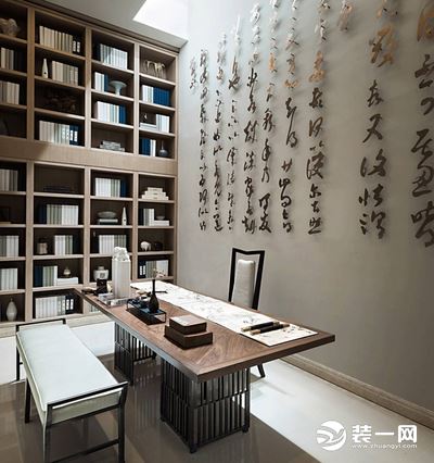中式别墅书房装饰效果图