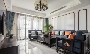 海北这套130㎡新中式新房，巧改户型让家大一倍，客厅端庄优雅让人羡慕！