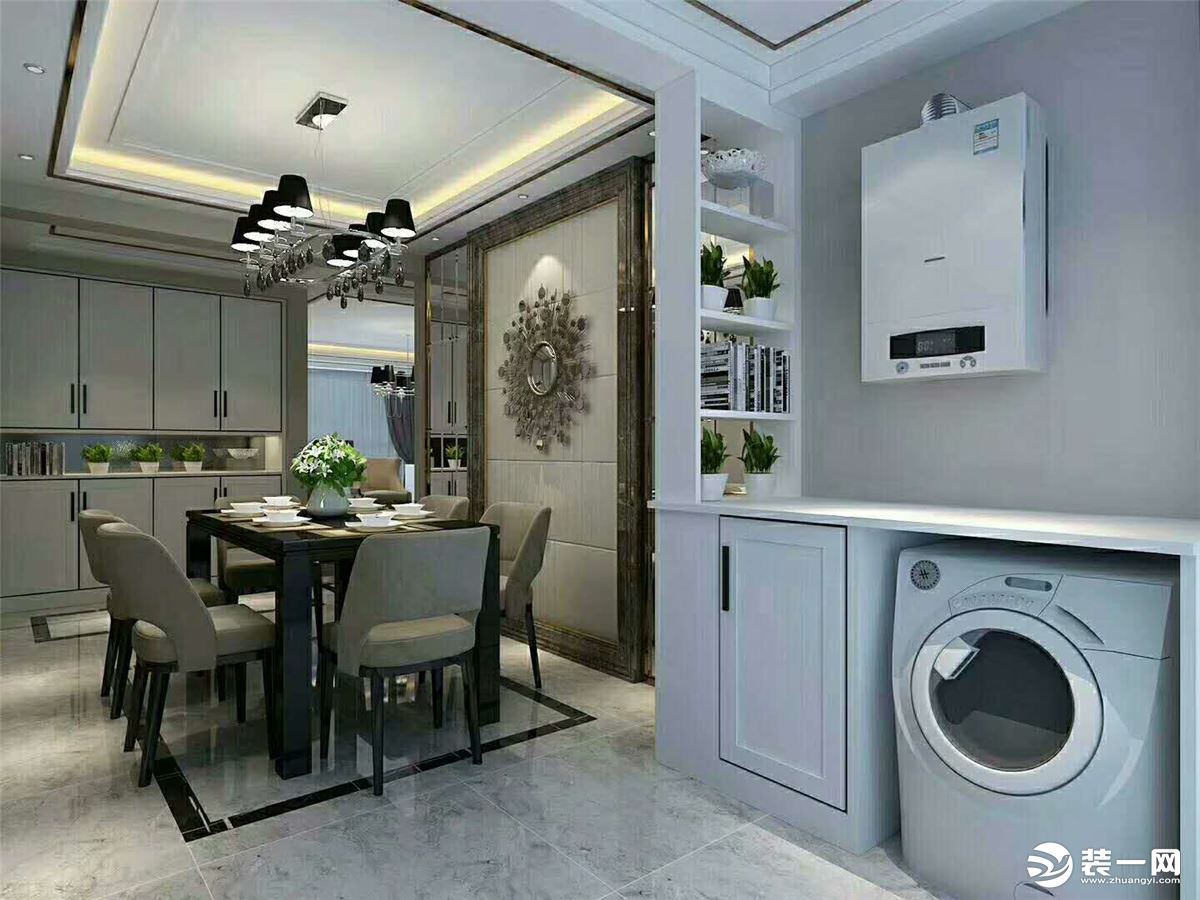 现代简约厨房冰箱装修效果图_家居设计_环境设计-图行天下素材网