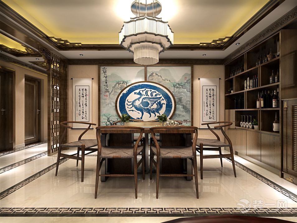 新中式风格四居室餐厅装修图片