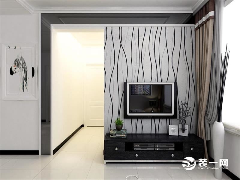 电视背景墙和走廊顶形成很好的呼应，融为一体，简单高级。