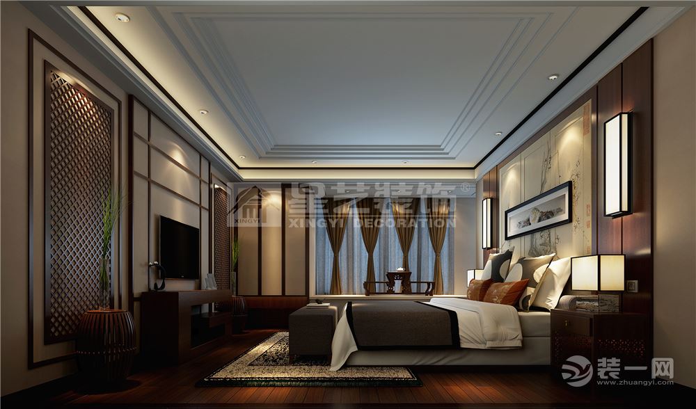  中海龙湾250平中式风格造价30万，砖、大理石、木线条