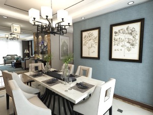 中式风格三居室餐厅装修效果图