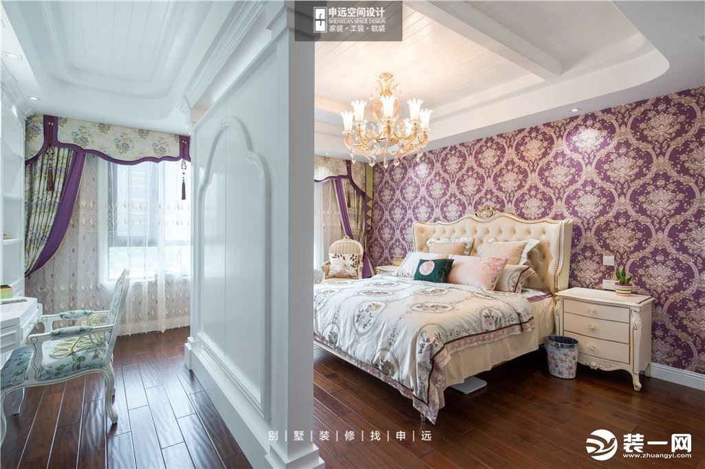 三楼是卧室，紫色高贵色系为主色，神秘高贵突现。