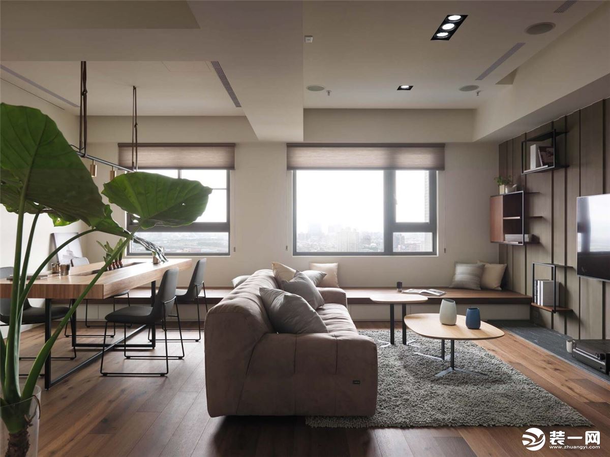 【千思装饰】120㎡明代简约室内装修设计+客厅 吊顶 沙发装修效果图