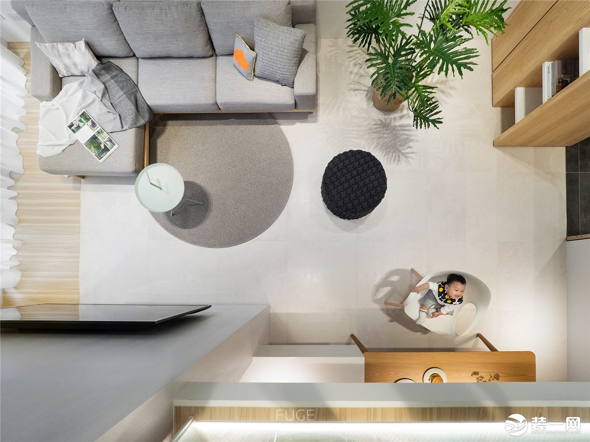 【千思装饰】loft简约设计+小复式客厅 沙发 装修效果图