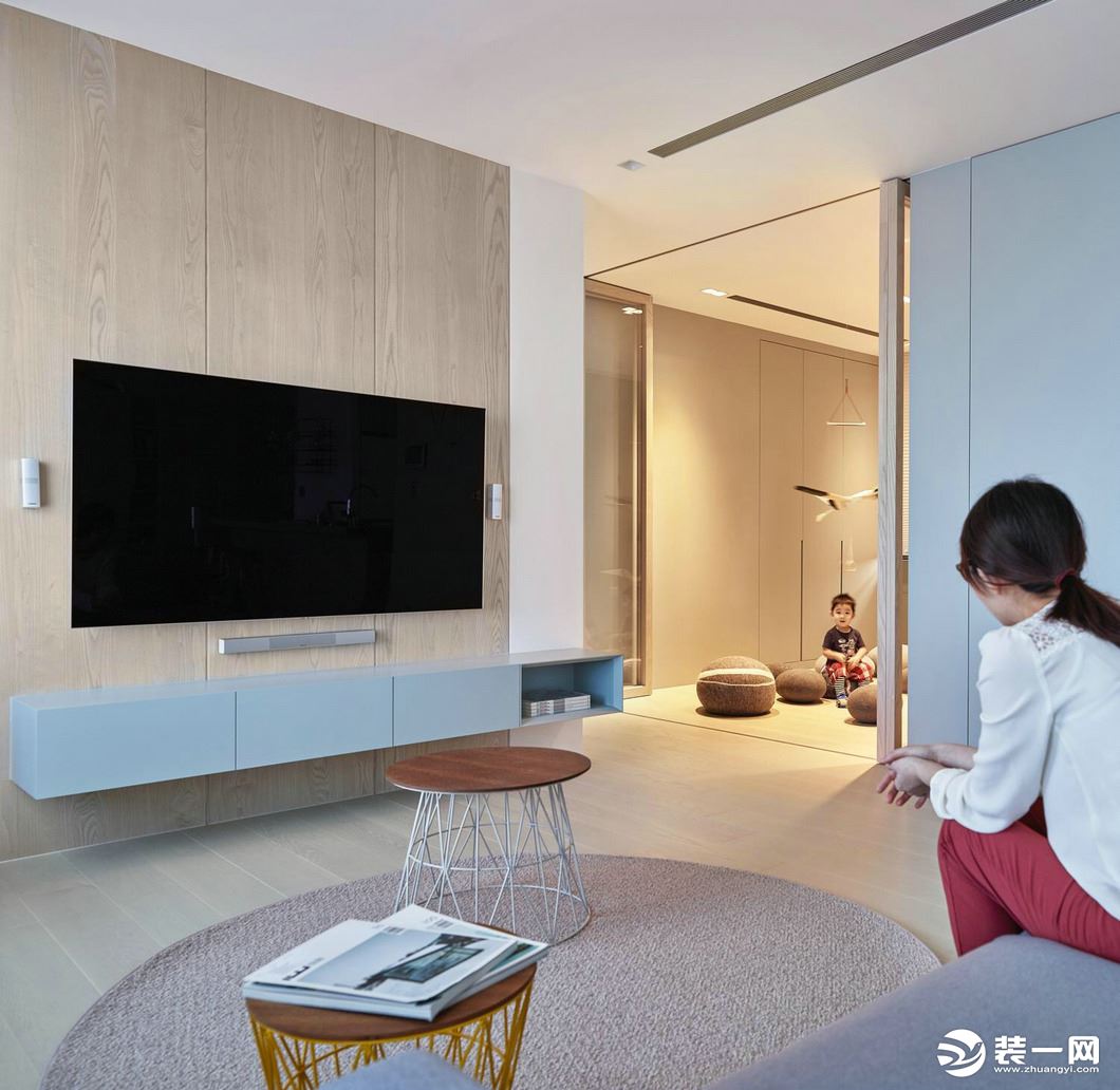 【千思装饰】木质亲子空间+客厅装修案例效果图
