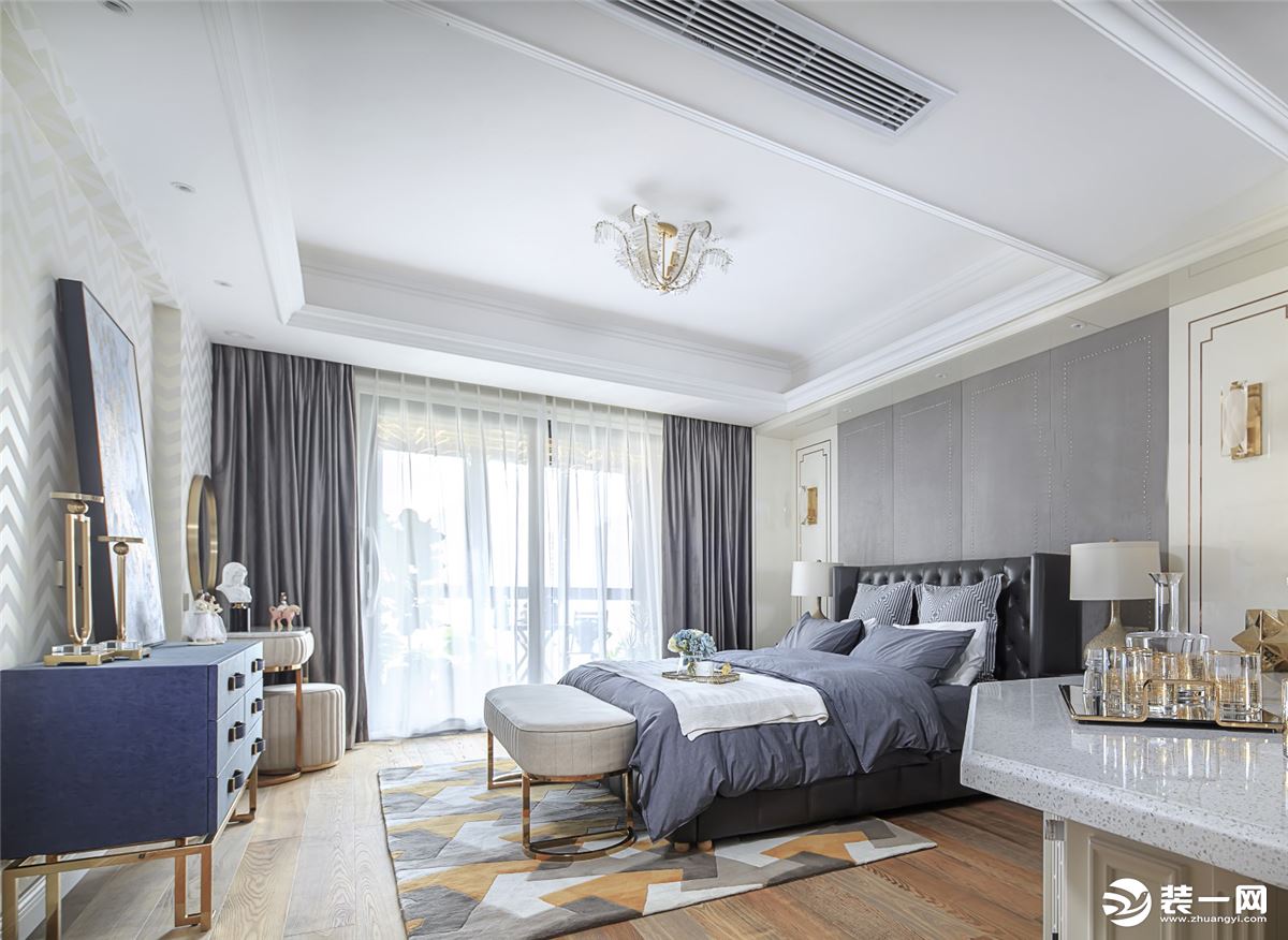 【千思装饰】100㎡欧式风格+武汉泛海国际卧室装修实景效果图