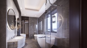 【千思裝飾】陽光100新中式別墅裝修+別墅衛生間裝修實景效果圖