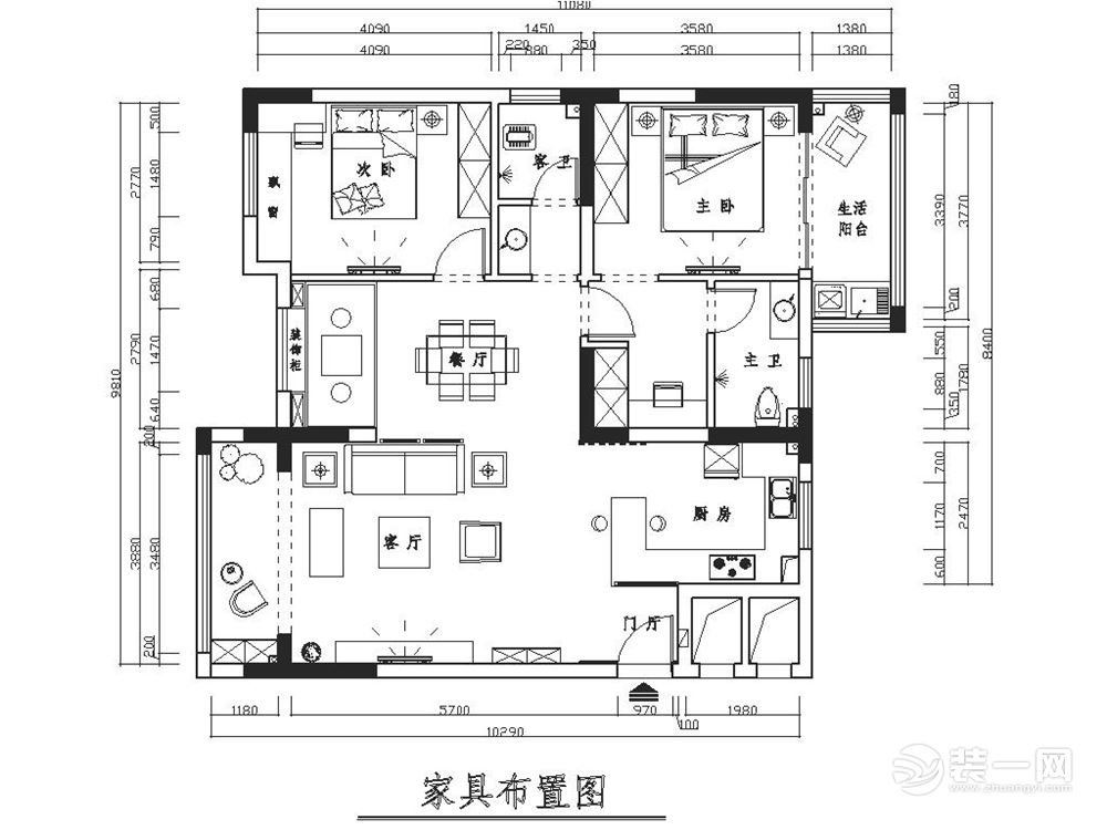 祥和名邸120㎡平面布置图