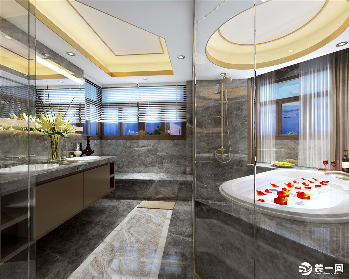 地中海风格酒店卫浴装修效果图 – 设计本装修效果图