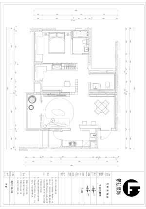 ?平面图，本户型居住面积为75.8㎡，通过固装及家具整体设计及空间叠合设计手法，提高空间利用率，把原