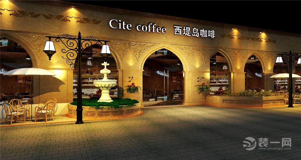 门头-精品艺墅装饰四川西堤岛咖啡厅效果图