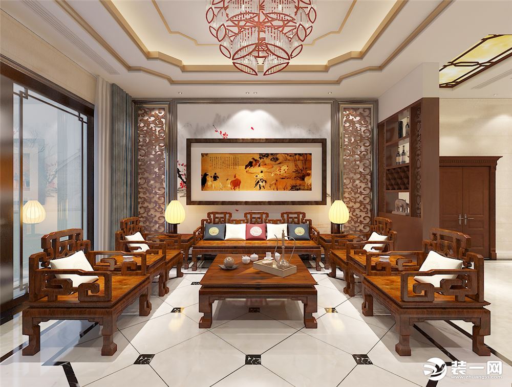 新中式风格中的家具：大多是古典家具或者是现代家具与古典家具想结合