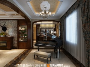 220平别墅欧式风格钢琴室装修效果图